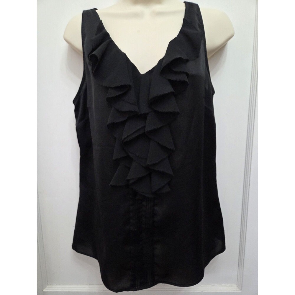 White House Black Market Sleeveless Ruffled Front Tank top Dressy Size Small